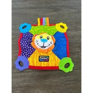 Nuby Lion Teether Squeaker Crinkle Security Baby‎ Blanket Lovey